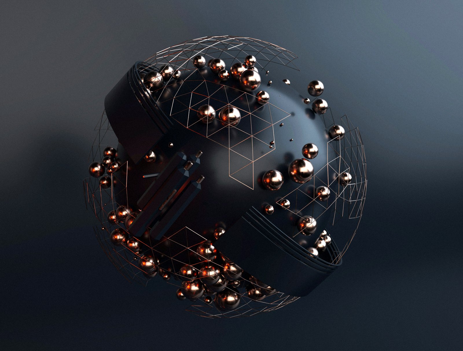 Abstract connected system illustrating AI governance
